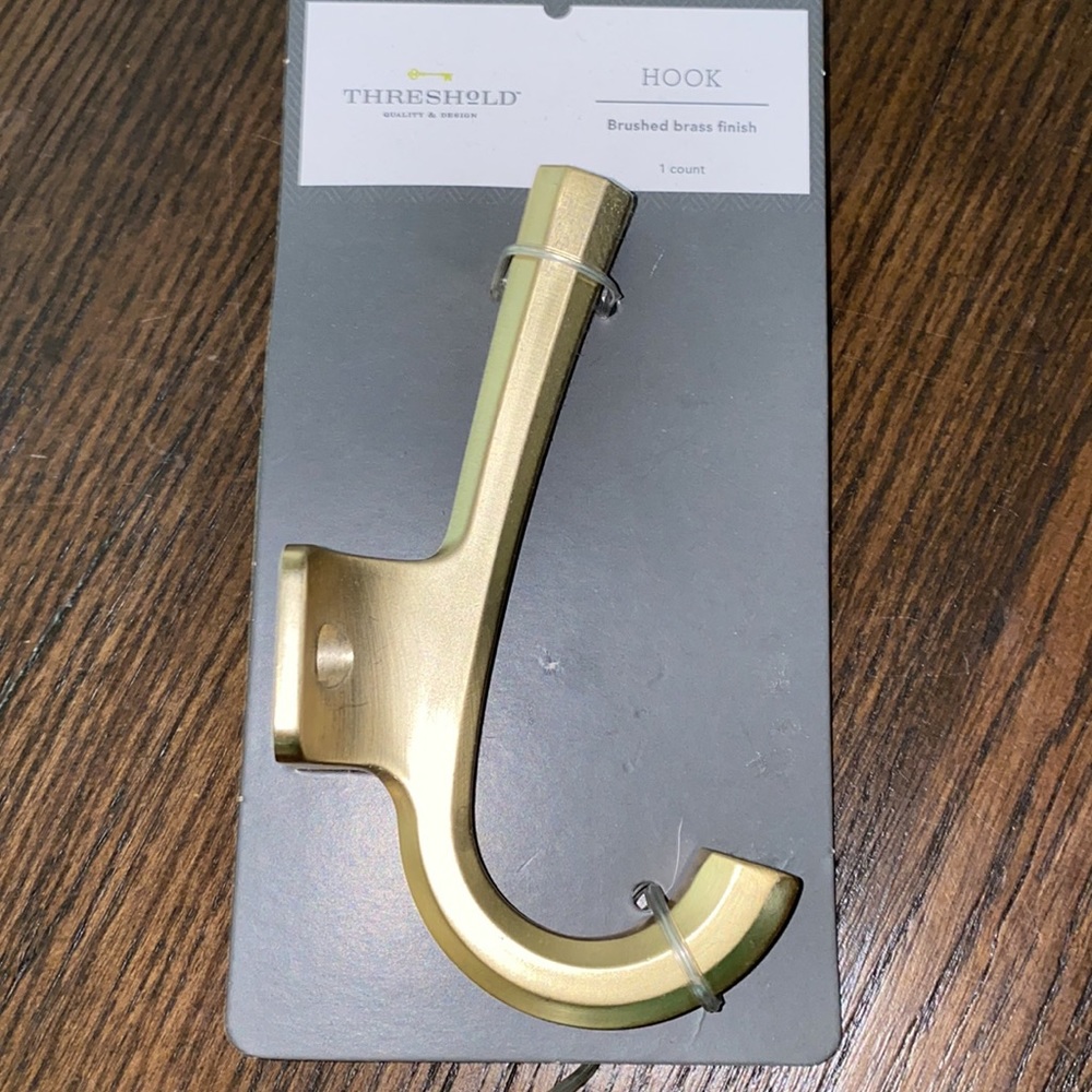 New!! - Hook - Brushed Brass Finish